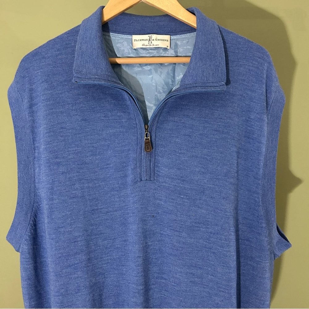 FAIRWAY & GREENE 1/4 Zip Pullover Lined Sweater Vest Size Large